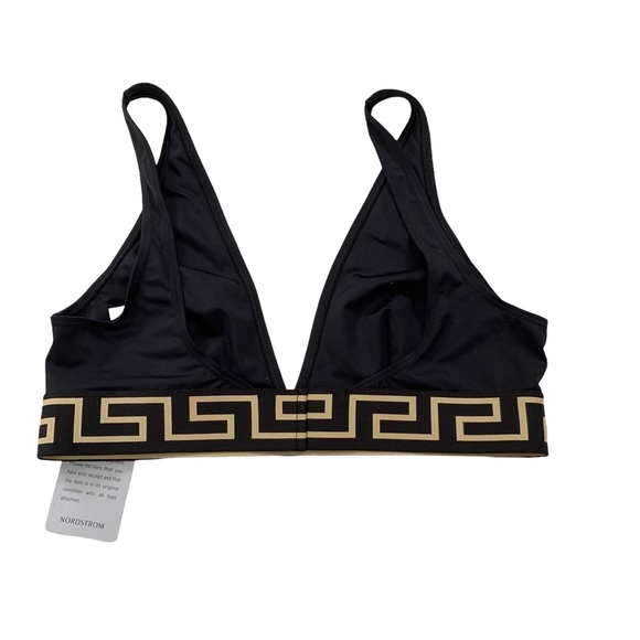 Versace Bralette Greca Border Stretch Cotton Bra Black and Gold 38 NWT - Picture 7 of 11